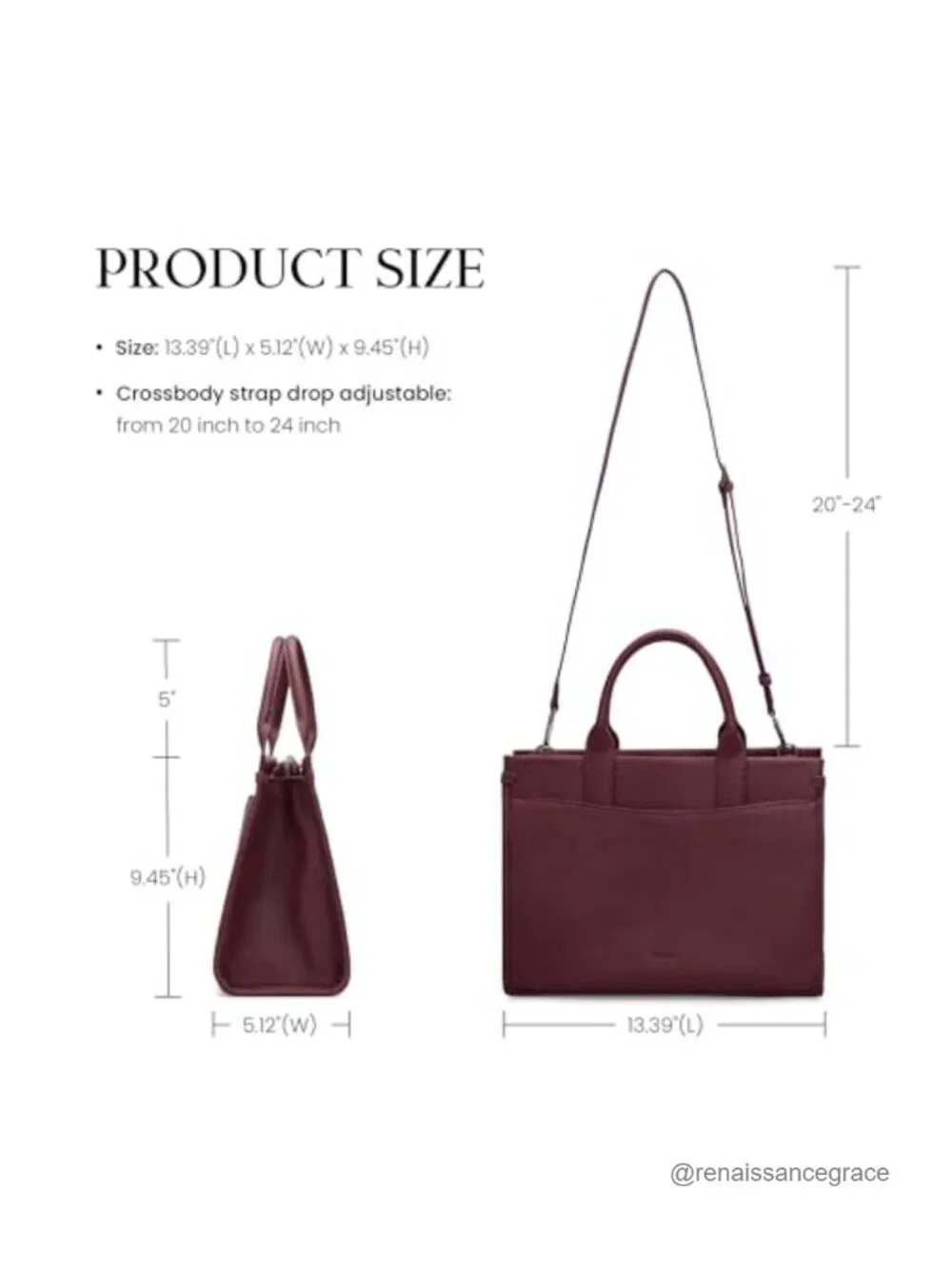 Genuine Leather Tote Bag Women Work Satchel Crossbody Shoulder Handbag